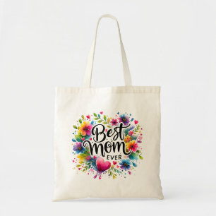 Bolsa Tote Melhor Mãe, Corações e Flores