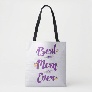 Bolsa Tote Melhor Mãe De Design Floral