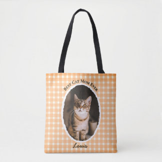 Bolsa Tote Melhor Mãe de Gato de Todos os Tempos Personalizad