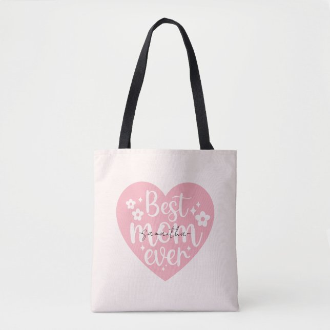 Bolsa Tote Melhor Mãe de Sempre - Coração (Frente)