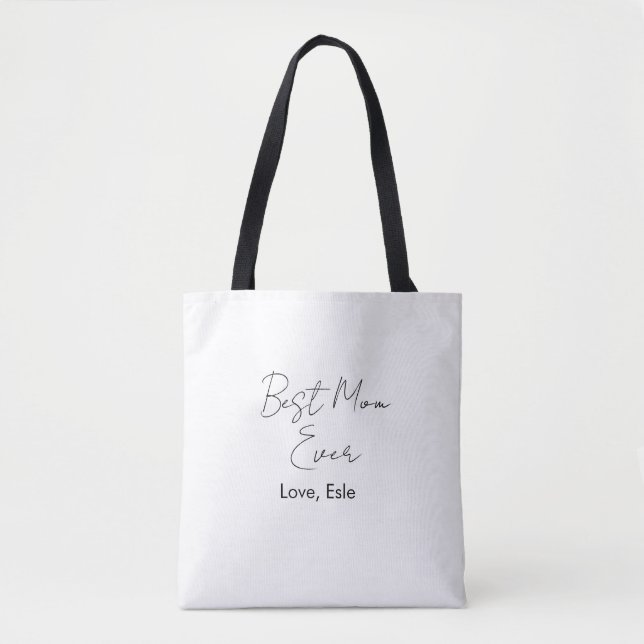 Bolsa Tote melhor mãe de sempre dia das mães nome data simple (Frente)