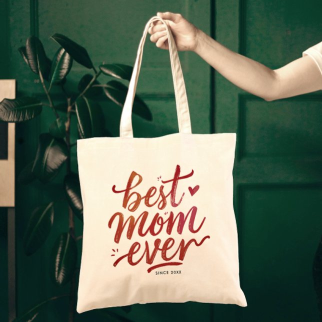 Bolsa Tote Melhor Mãe de Todas Simples Moderno Chique Caligra (Criador carregado)