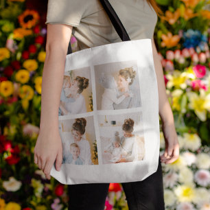 Bolsa Tote Melhor Mãe de Todos os Tempos 4 Colagem de Fotos P