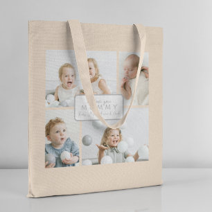Bolsa Tote Melhor Mãe de Todos os Tempos 5 Colagem de Fotos P