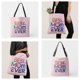Bolsa Tote Melhor Mãe de Todos os Tempos Corações & Flores