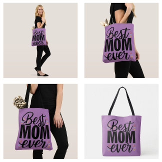 Bolsa Tote Melhor Mãe de Todos os Tempos Elegante Feliz Dia d