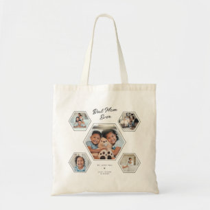 Bolsa Tote Melhor Mãe de Todos os Tempos Script de Colagem Pe