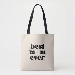Bolsa Tote Melhor Mãe de Todos os Tempos Tipografia Retro Dia