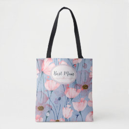Bolsa Tote Melhor Mãe – Design Elegante de Aquarela Floral
