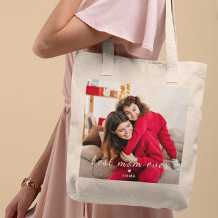 Bolsa Tote Melhor Mãe do Mundo l Foto & Texto Personalizados