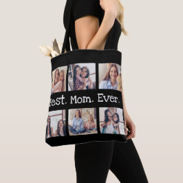Bolsa Tote Melhor mãe já divertida Moderna 6 Fotos, Preta e B