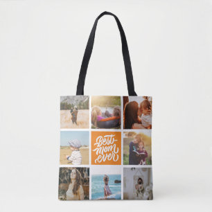 Bolsa Tote Melhor Mãe Já Personalizada Colagem de Fotos Laran