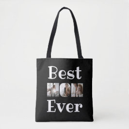 Bolsa Tote Melhor Mãe Moderna, 6 Fotos Colagem Preta