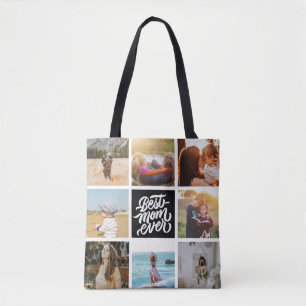 Bolsa Tote Melhor Mãe Nunca Personalizada Colagem de Fotos P