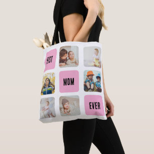Bolsa Tote Melhor Mãe Nunca Personalizar 6 Colagem de Fotos e