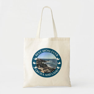 Bolsa Tote Melhor Mãe Ondas do Oceano Atlântico do Mar Azul