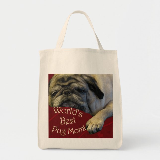 Bolsa Tote Melhor Mãe Pug do Mundo (Frente)