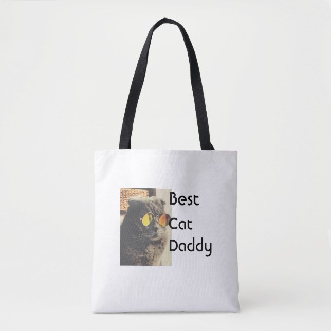 Bolsa Tote Melhor modelo de presente com nome e foto do gato  (Frente)