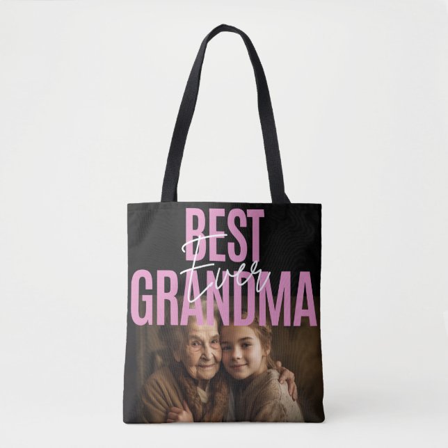 Bolsa Tote Melhor oferta personalizada de fotos da vovó do mu (Frente)