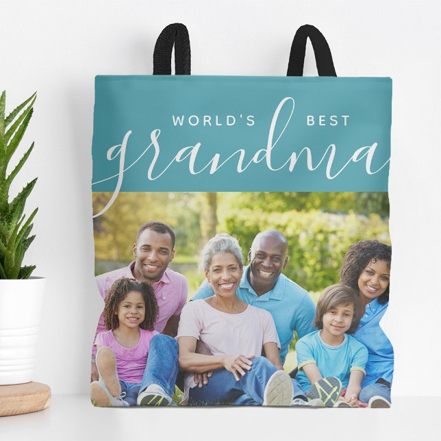 Bolsa Tote Melhor oferta personalizada de fotos da vovó do mu (Criador carregado)