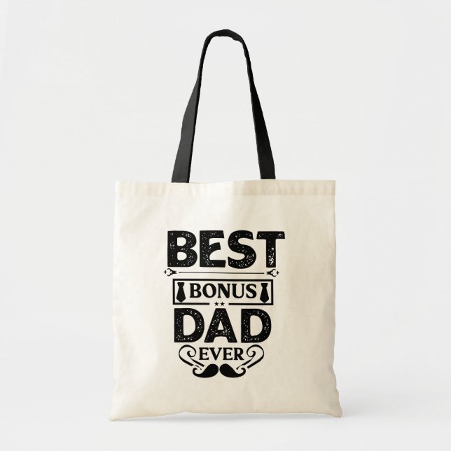 Bolsa Tote Melhor Pai de Bônus Nunca (Frente)