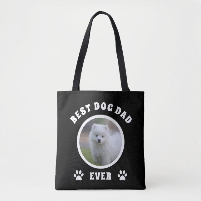 Bolsa Tote Melhor Pai De Cão Personalizado De Foto (Frente)