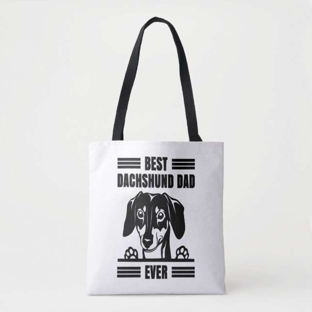 Bolsa Tote Melhor Pai De Dachshund Nunca (Frente)