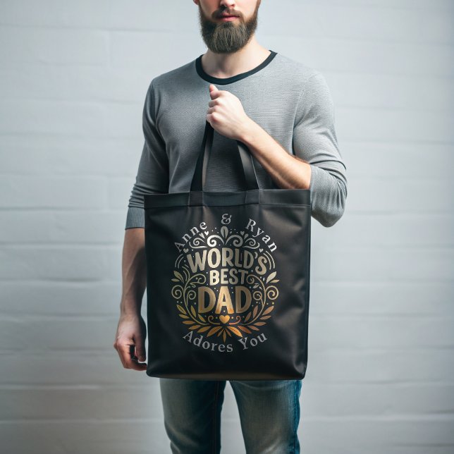 Bolsa Tote Melhor Pai do Mundo - Presente personalizável do P (Criador carregado)