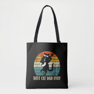 BOLSA TOTE MELHOR PAI GATO NUNCA VINTAGEM RETRO