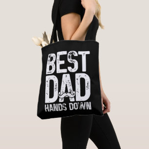 Bolsa Tote Melhor Pai Mãos para Baixo Artesanato Pais Impress
