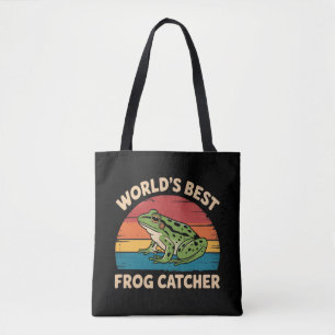 Bolsa Tote Melhor Pegador de Rãs do Mundo Meme Engraçado Sarc