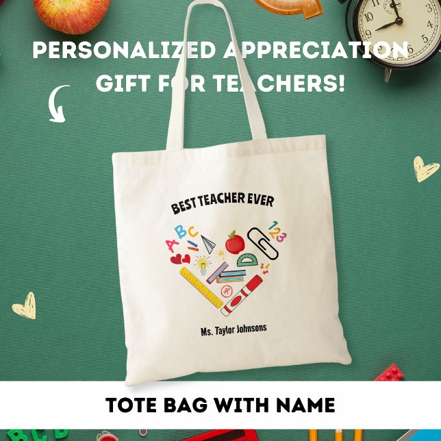 Bolsa Tote Melhor Professor da Escola Presente de Agradecimen (Criador carregado)