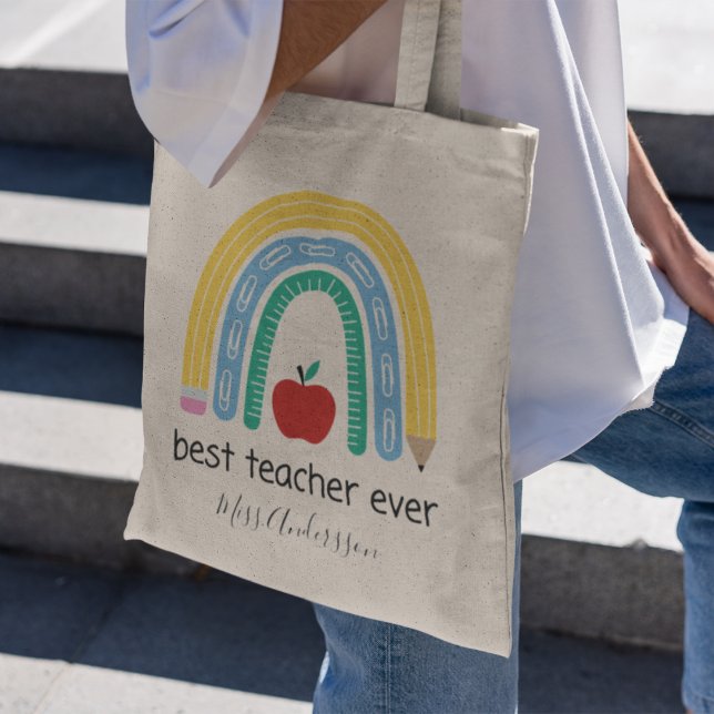 Bolsa Tote Melhor Professor de Todos os Tempos Presente Perso (Criador carregado)