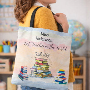 Bolsa Tote Melhor Professor do Mundo Presente para Amante de 