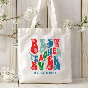 Bolsa Tote Melhor Professor Nome Personalizado de Script de F