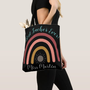 Bolsa Tote Melhor Professora Alguma Vez Rainbow Sun Tot Bag