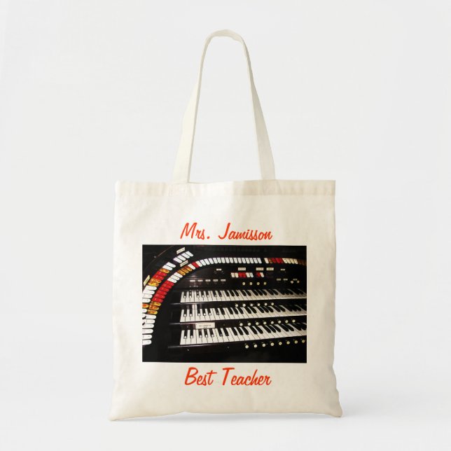 Bolsa Tote Melhor Professora, Apreciação Obrigado, Nome, Canv (Frente)