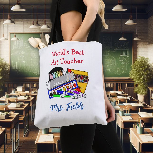 Bolsa Tote Melhor Professora de Arte do Mundo (Criador carregado)