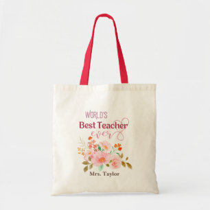 Bolsa Tote Melhor Professora do Mundo Alguma Vez Personalizad