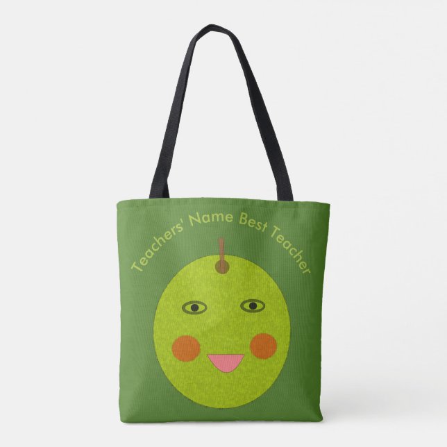 Bolsa Tote Melhor Professora Feliz Bag de Toques Personalizad (Verso)