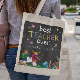Bolsa Tote Melhor Professora Nunca | Presente de Apreciação