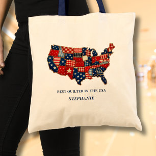 Bolsa Tote Melhor Quilter dos EUA Remendo Personalizado