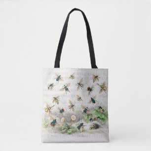 Bolsa Tote Melhor Rainha Abelha Entomologia Botânica Vintage