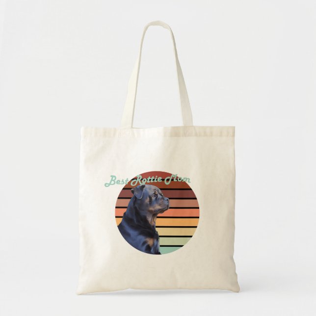 Bolsa Tote Melhor Rottie Mãe Retro (Frente)