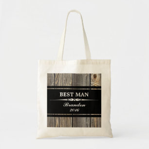 Bolsa Tote MELHOR sacola preta de madeira velha do casamento