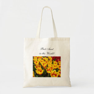 Bolsa Tote Melhor Tia do Mundo! bolsas Tulipa Flores