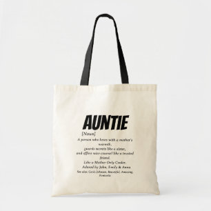 Bolsa Tote Melhor Tia Nunca, Nome personalizado de Definição 