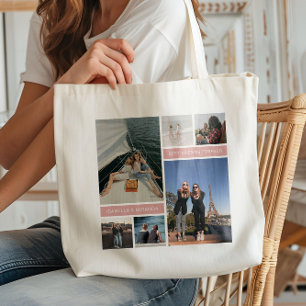 Bolsa Tote Melhores Amigas Besties 6 Colagem de Fotos
