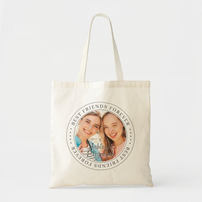 Bolsa Tote Melhores Amigos para a Foto Moderna Simples BFF (Frente)