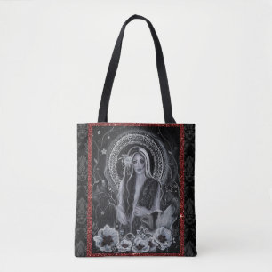 Bolsa Tote Melinoe deusa cachorro corvo por Renee Lavoie